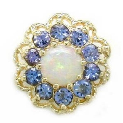 A1691 14K OPAL/TANZANITE SLIDE 